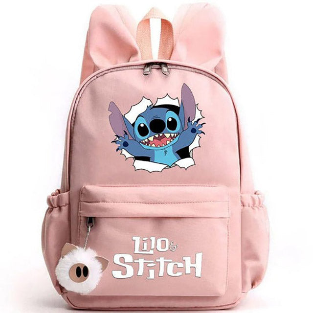 Sac à Dos Stitch avec Porte-Clés à Deux Oreilles Ultra-Doux