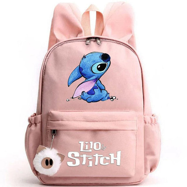 Sac à Dos Stitch avec Porte-Clés à Deux Oreilles Ultra-Doux