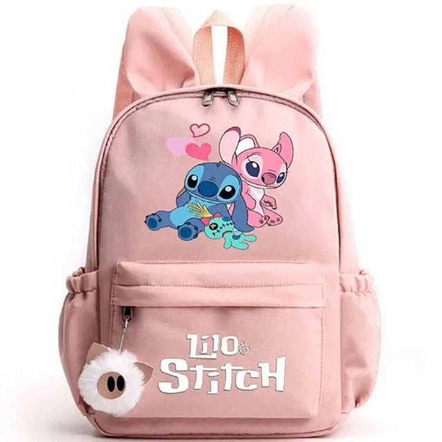 Sac à Dos Stitch avec Porte-Clés à Deux Oreilles Ultra-Doux