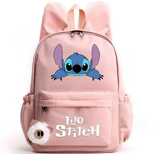 Sac à Dos Stitch avec Porte-Clés à Deux Oreilles Ultra-Doux