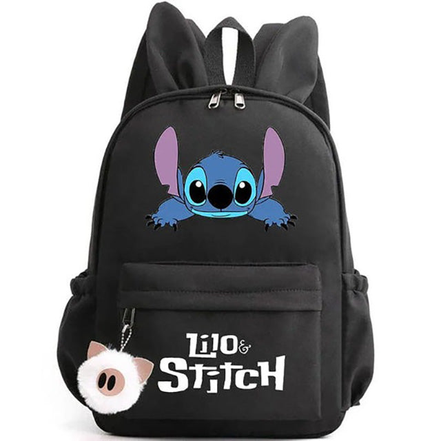 Sac à Dos Stitch avec Porte-Clés à Deux Oreilles Ultra-Doux