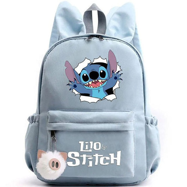 Sac à Dos Stitch avec Porte-Clés à Deux Oreilles Ultra-Doux