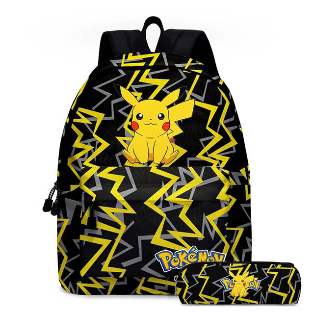 Sac à Dos Pokémon avec Trousse - Ensemble Cartable pour la Rentrée Scolaire