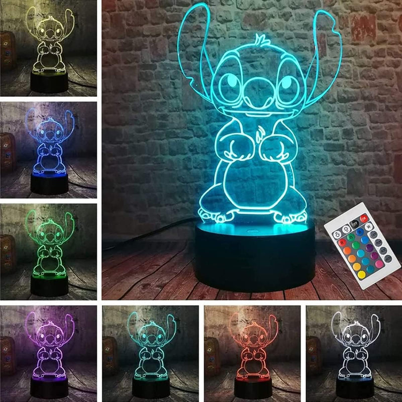 Veilleuse Stitch - Lampe de chevet 3D à couleurs changeantes