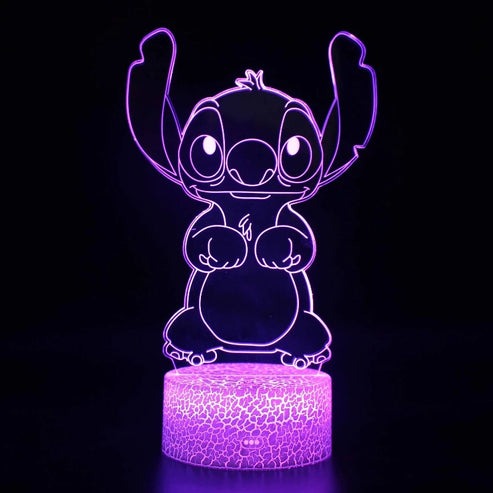 Veilleuse Stitch - Lampe de chevet 3D à couleurs changeantes