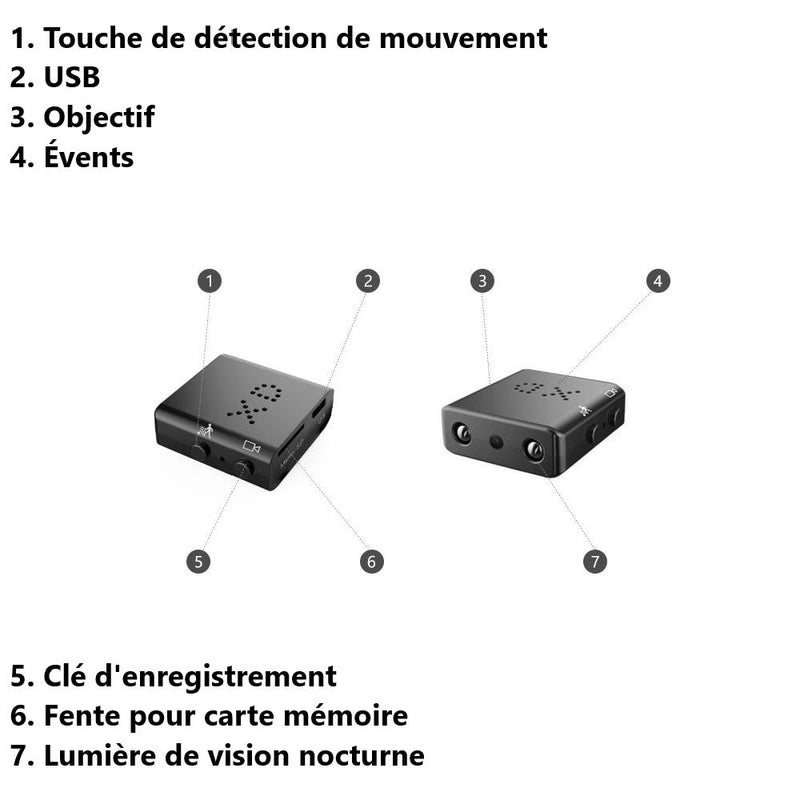 Mini Caméra sans Fil Full HD avec Enregistrement et Micro Intégré