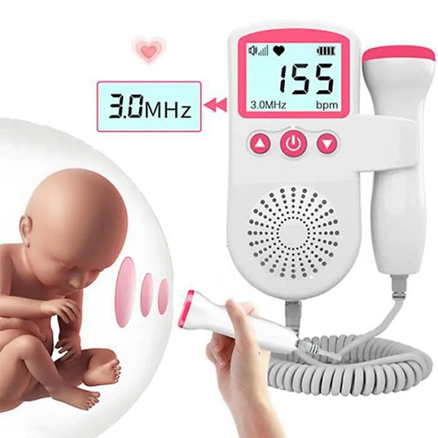 Zoom sur l'appareil pour entendre le coeur du bébé