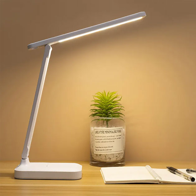 Lampe de bureau LED sans fil pliable et tactile