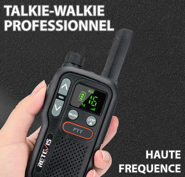Retevis RB618 Talkie Walkie PMR 446 Radio 16 Canaux Longue Portée